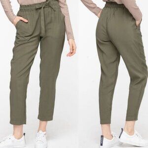 NWT Rickis Tie Waist Tapered Pant Green Size Large New With Tags Utility Trouser